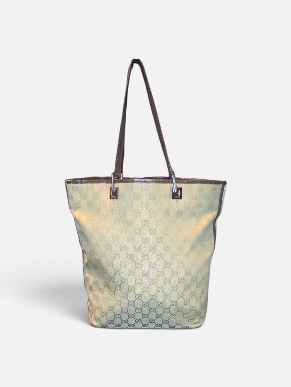 Gucci - Sherry Beige Canvas Tote w leather straps